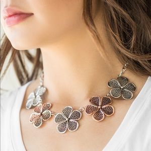 Silver and Copper Daisy Necklace
